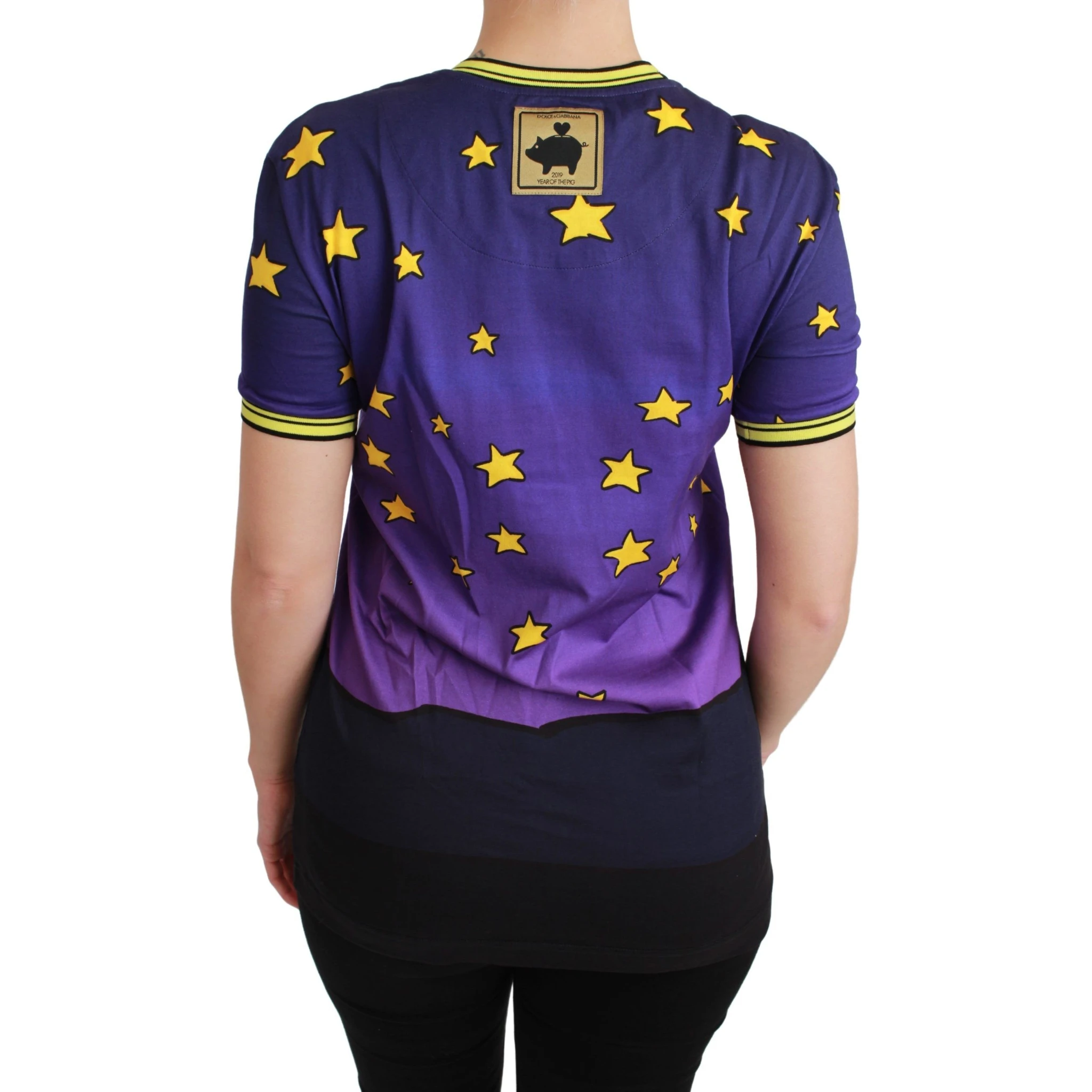 Purple YEAR OF THE PIG Top Cotton T-shirt