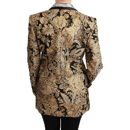 Black Gold Jacquard Blazer Jacket