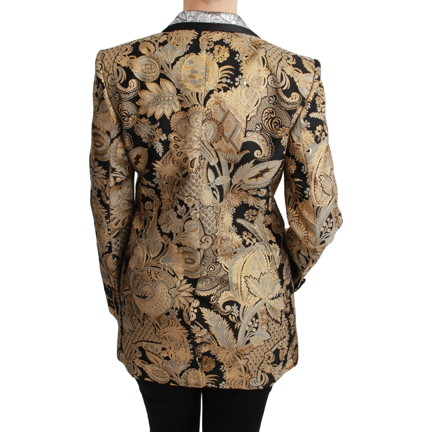Black Gold Jacquard Blazer Jacket