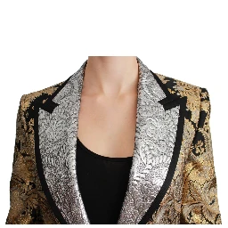 Black Gold Jacquard Blazer Jacket