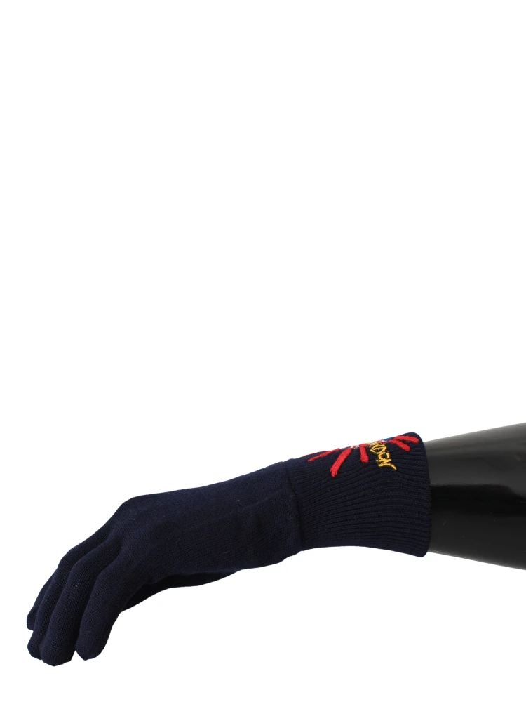 Blue #DGLovesLondon Embroidered Wool Gloves alternative