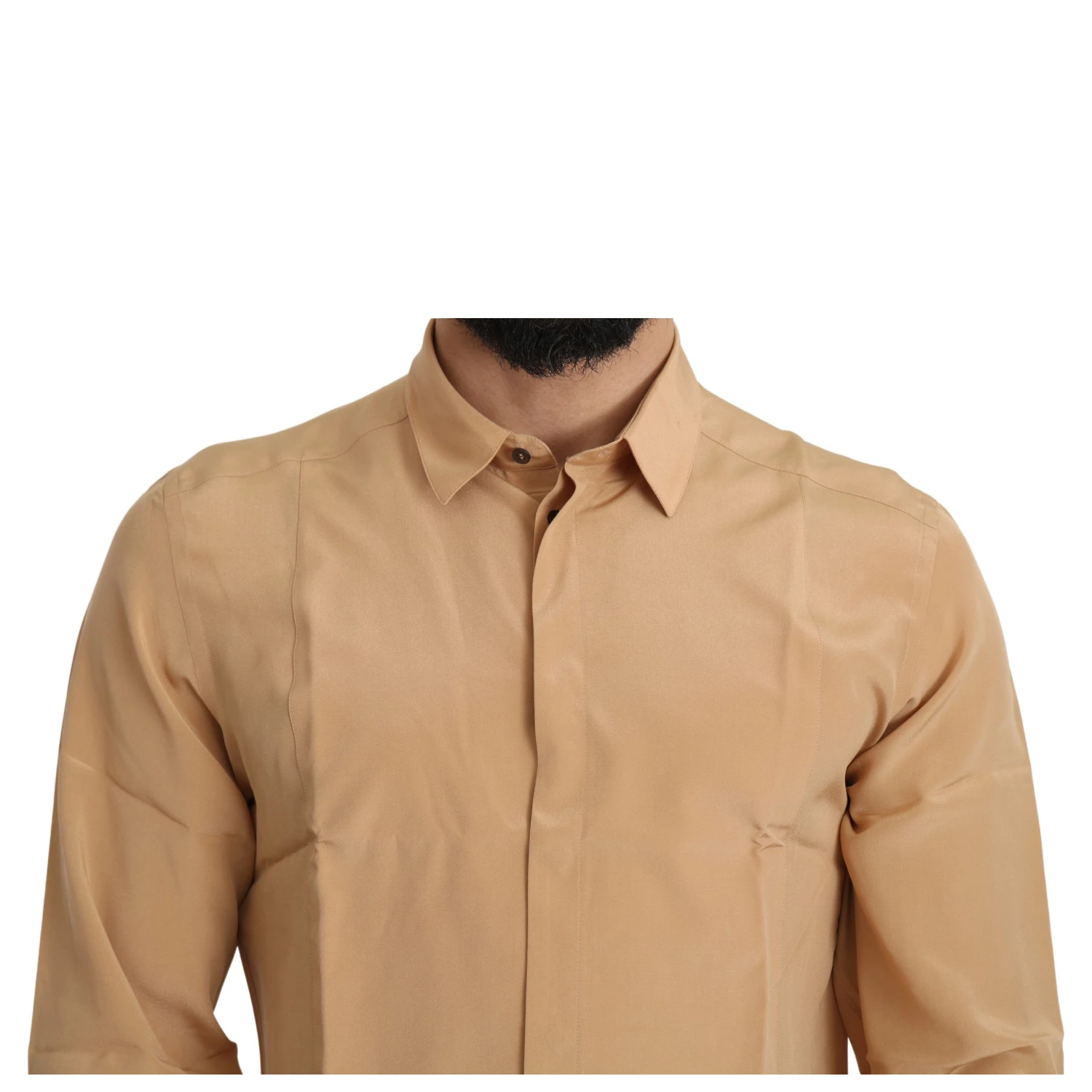 Yellow 100% Silk GOLD Top Slim Shirt