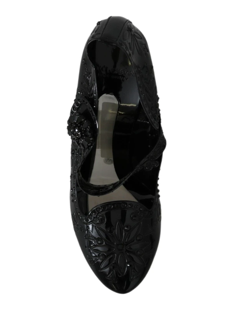 Black Floral Crystal CINDERELLA Heels Shoes alternative