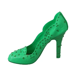 Green Crystal Floral CINDERELLA Heels Shoes