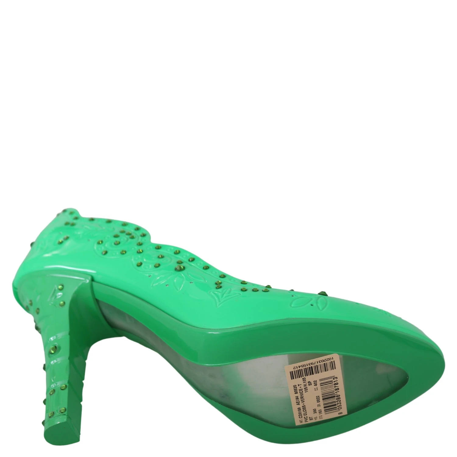 Green Crystal Floral CINDERELLA Heels Shoes