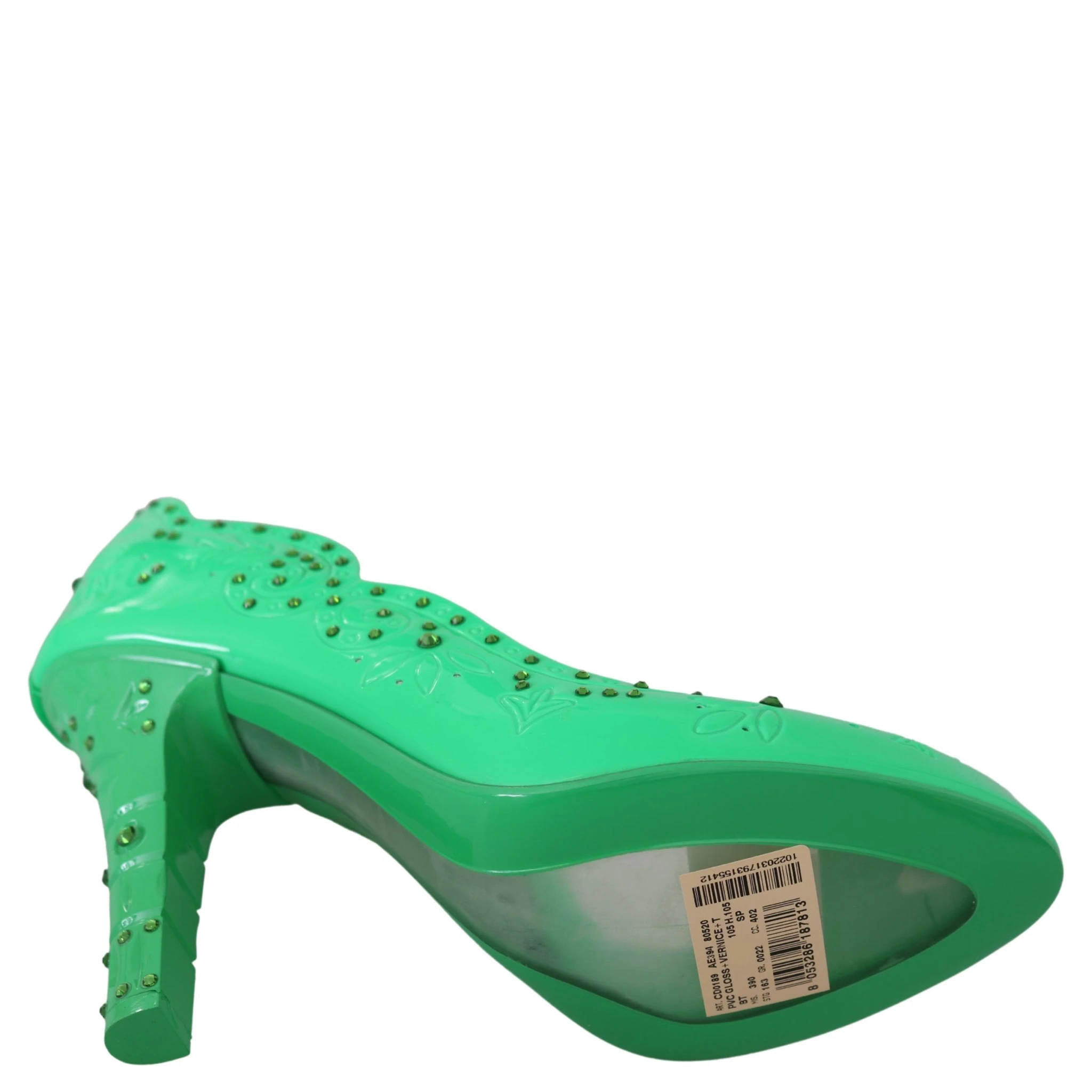 Green Crystal Floral CINDERELLA Heels Shoes