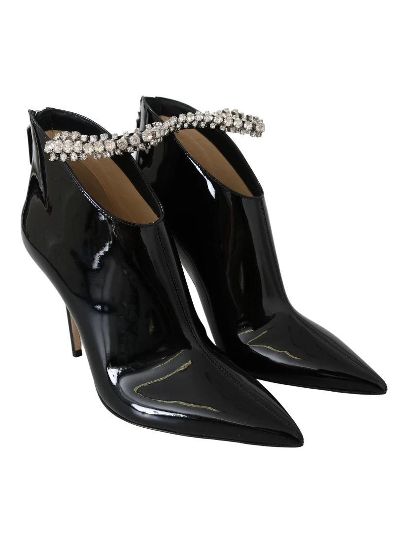 Black Leather Blaize 100 Pat Boots Shoes