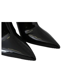 Black Leather Blaize 100 Pat Boots Shoes