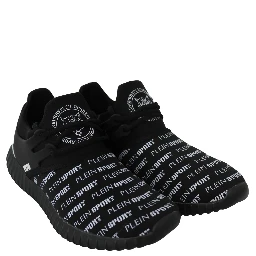 Black Polyester Runner Henry Sneakers Shoes