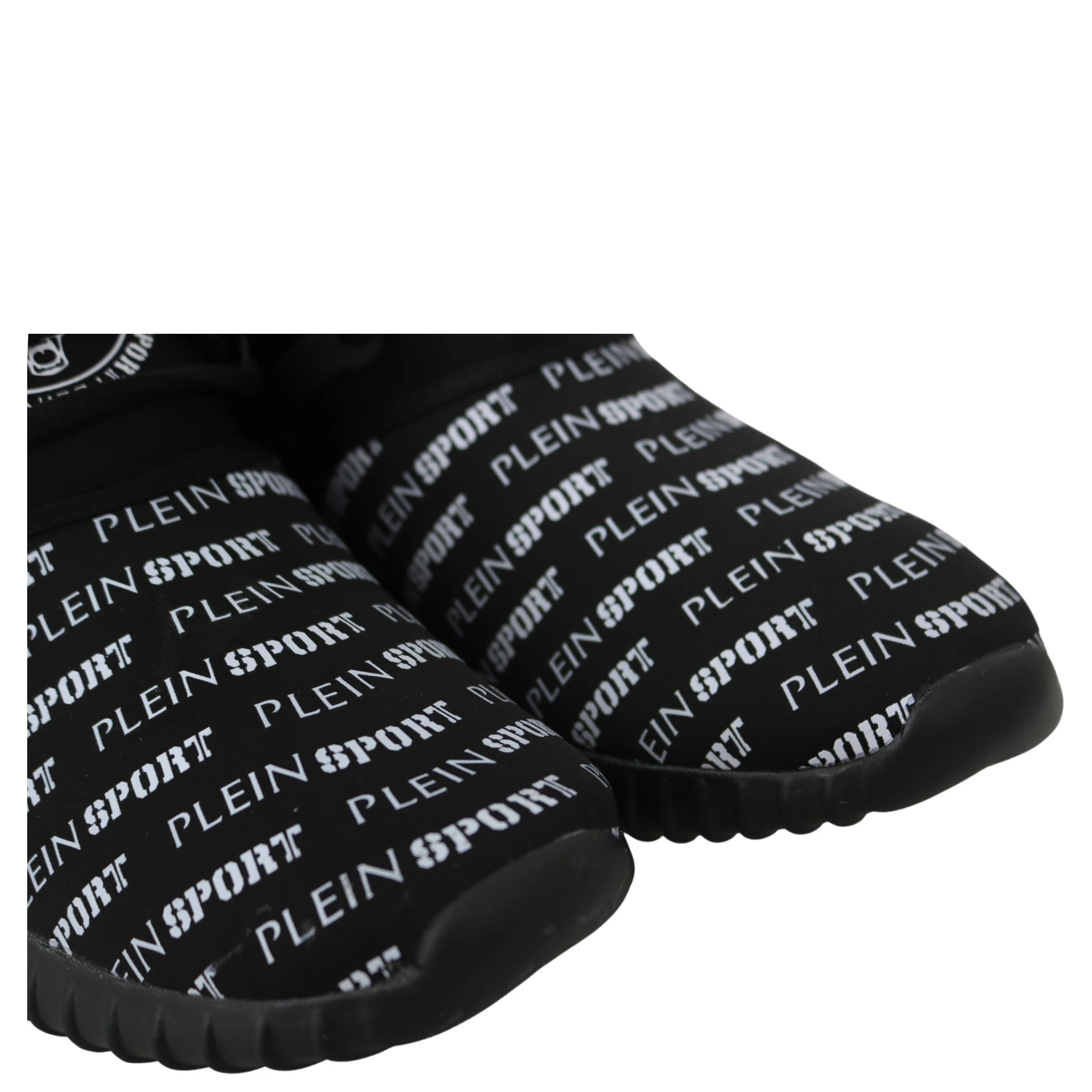 Black Polyester Runner Henry Sneakers Shoes