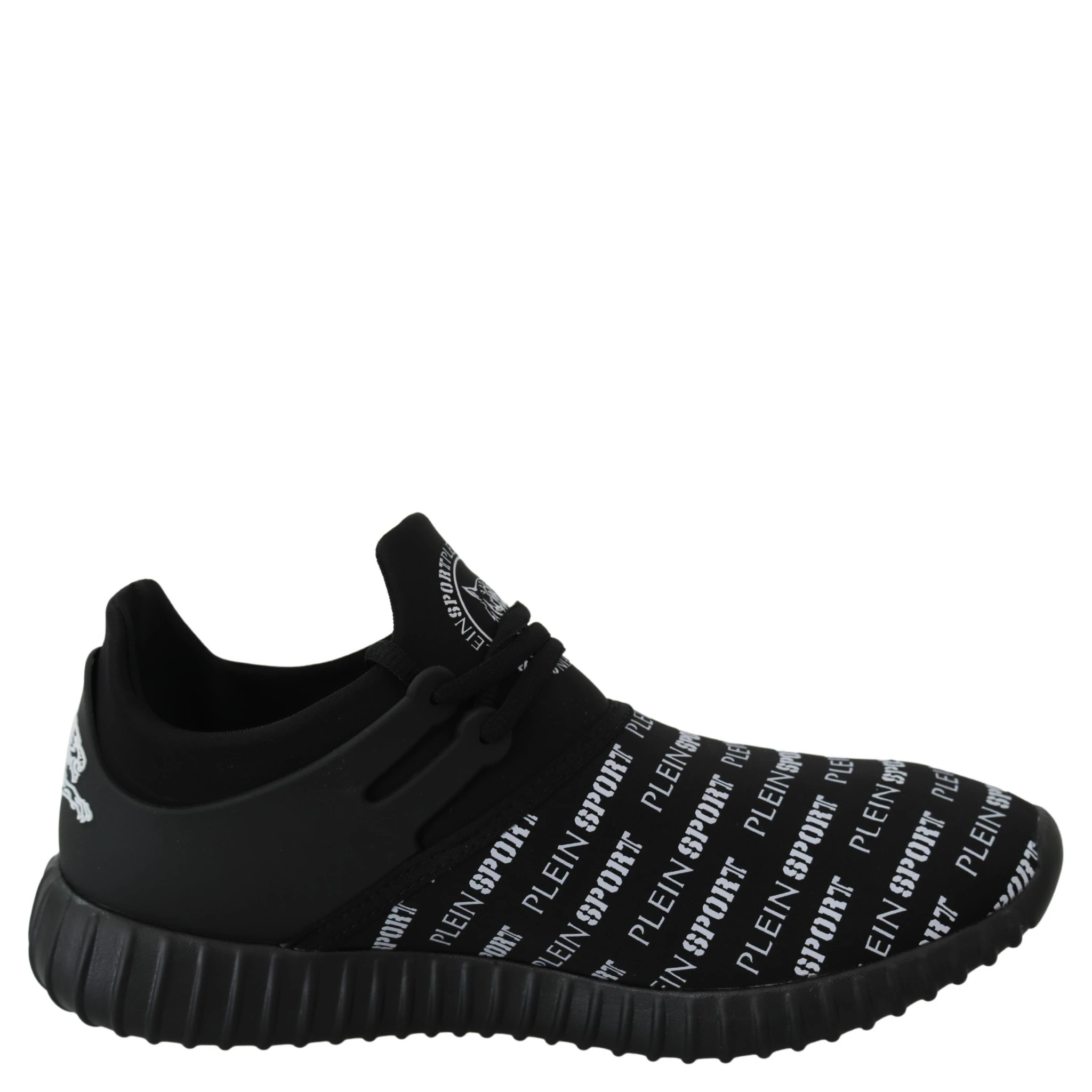 Black Polyester Runner Henry Sneakers Shoes