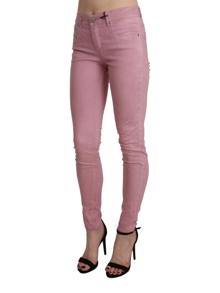Pink Mid Waist Skinny Stretch  Denim Pant alternative