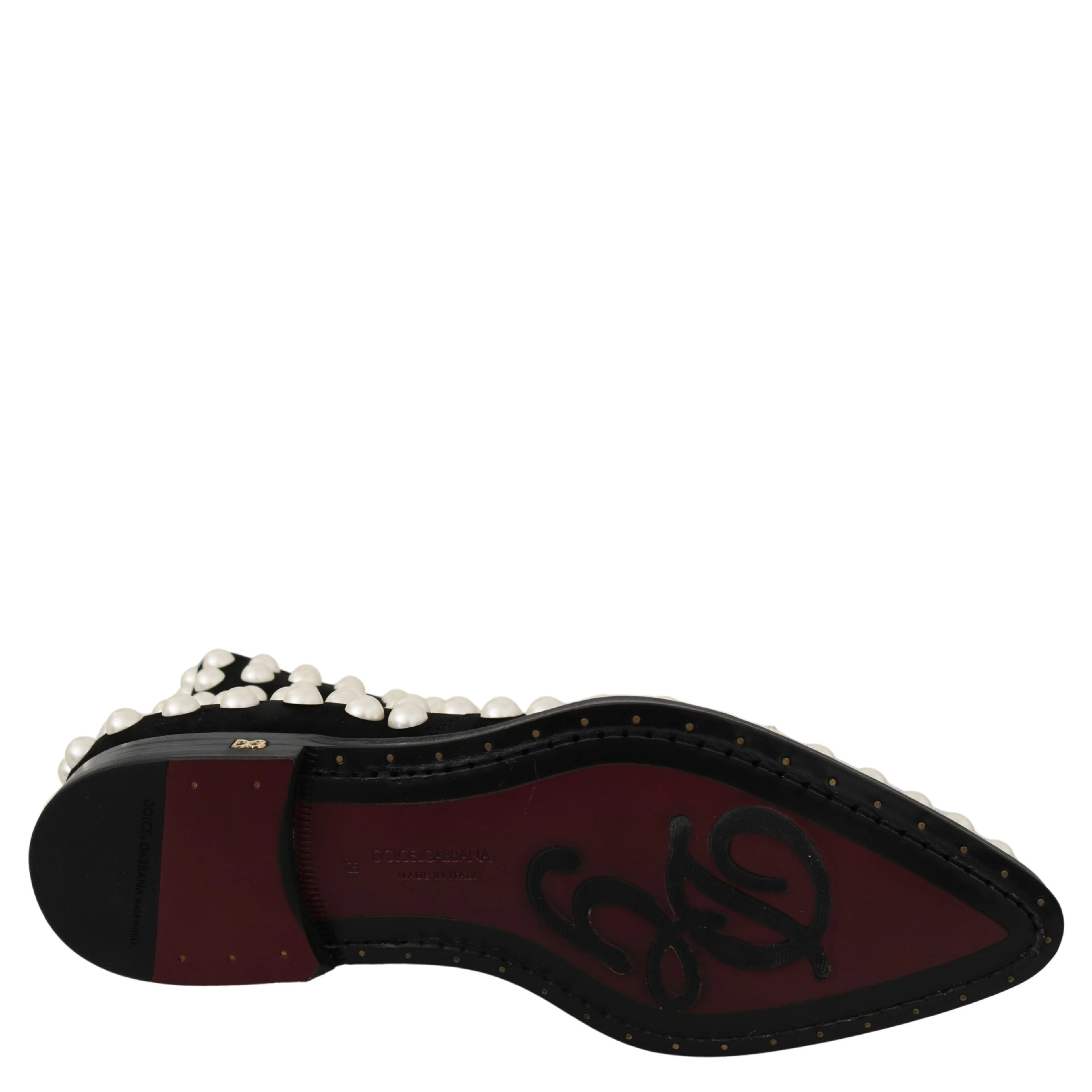 Black Suede Pearl Studs Boots Shoes