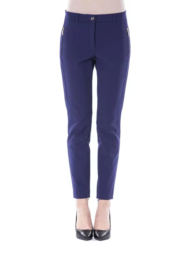 Blue Polyester Pant