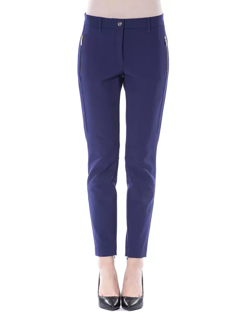 Blue Polyester Pant