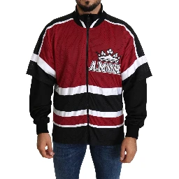 Red Black AMORE Sport Full Zipper Sweater