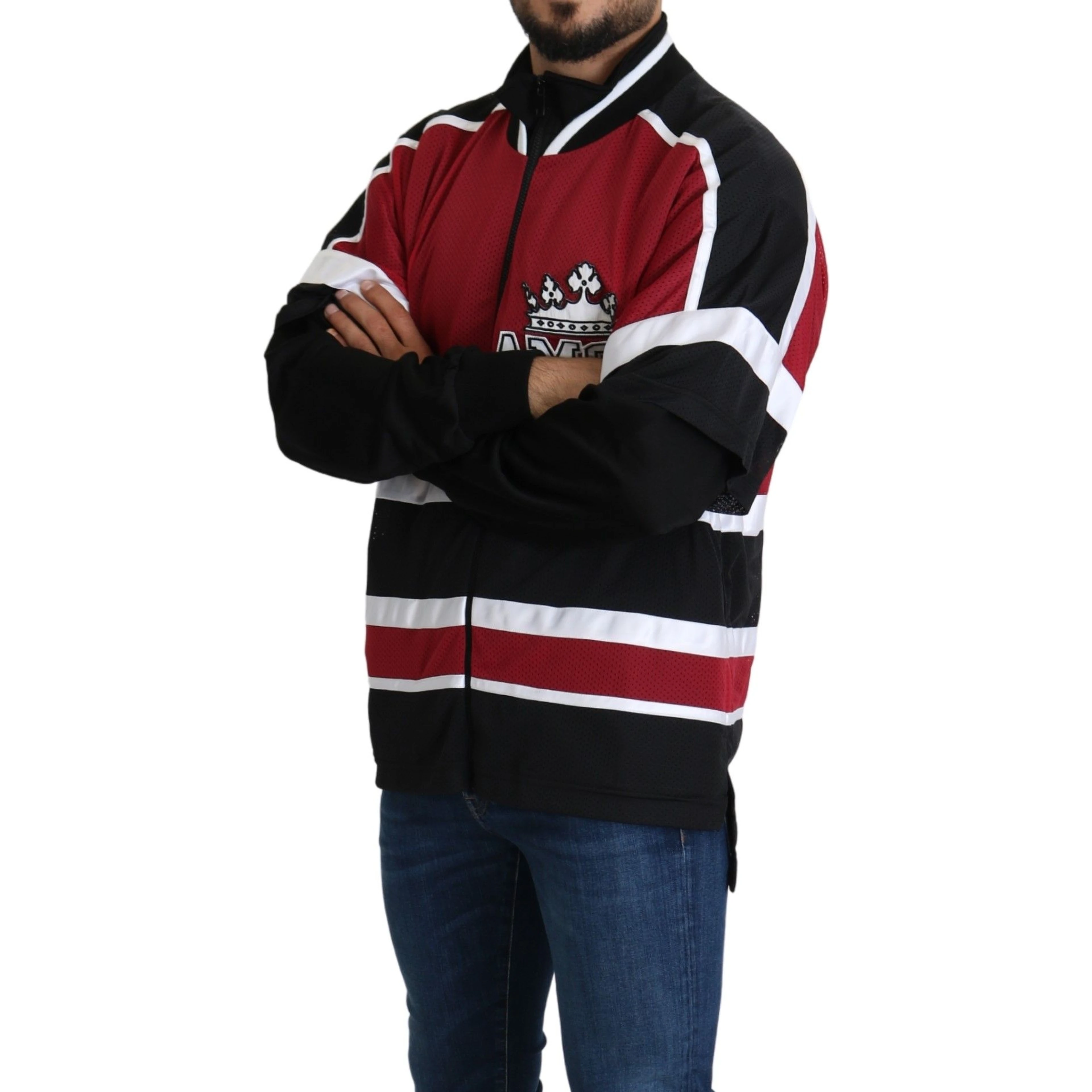 Red Black AMORE Sport Full Zipper Sweater