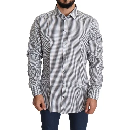 Black White Checkered GOLD Dress Cotton Shirt