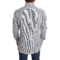 Black White Checkered GOLD Dress Cotton Shirt