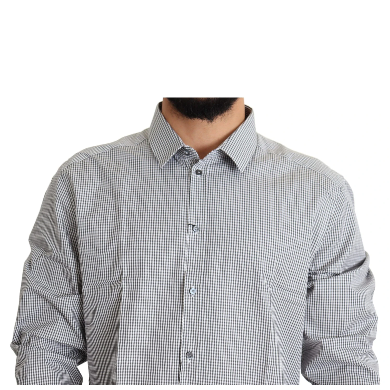 Black White Checkered GOLD Dress Cotton Shirt