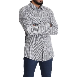 Black White Checkered GOLD Dress Cotton Shirt