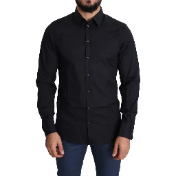 Blue Cotton Formal GOLD Dress Shirt
