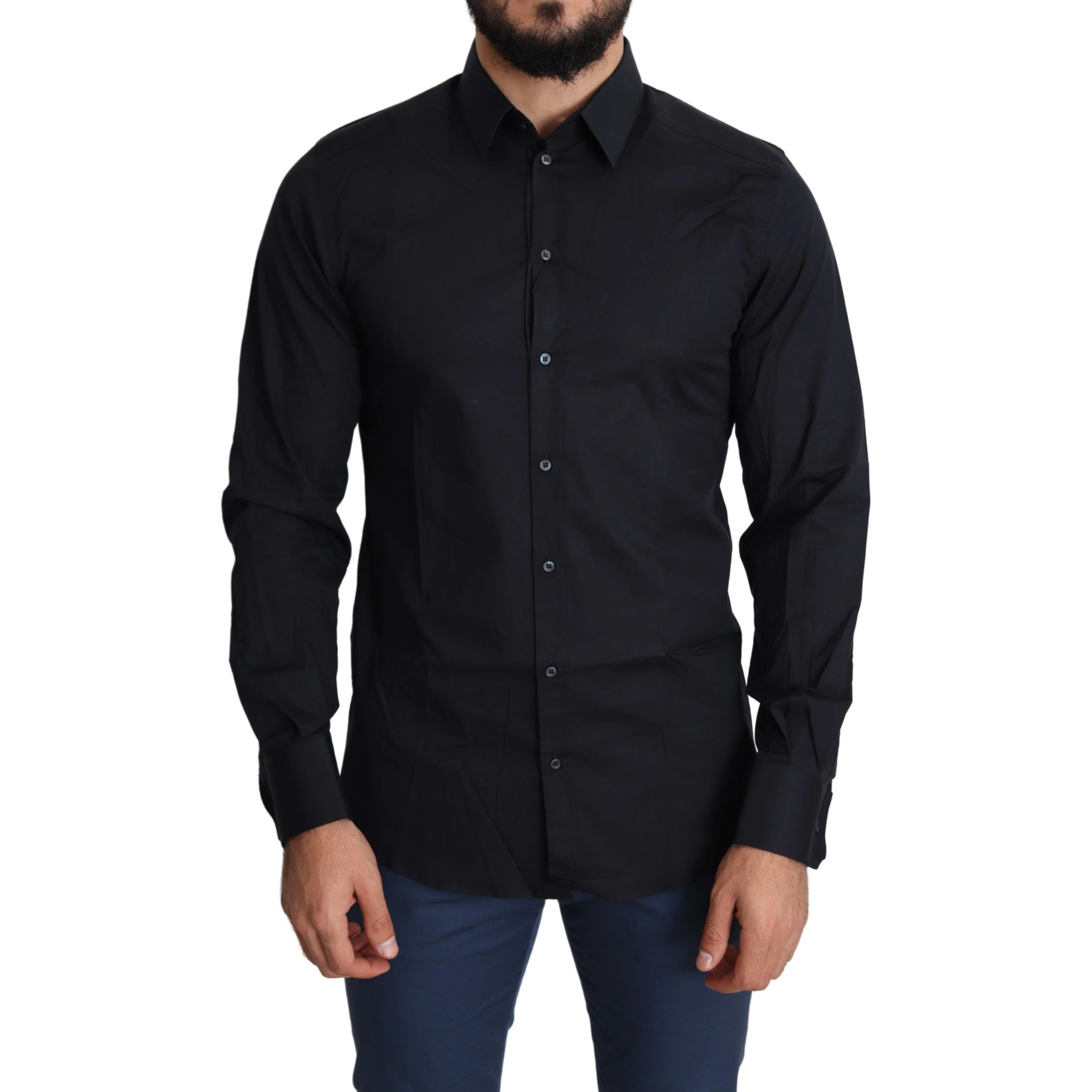 Blue Cotton Formal GOLD Dress Shirt