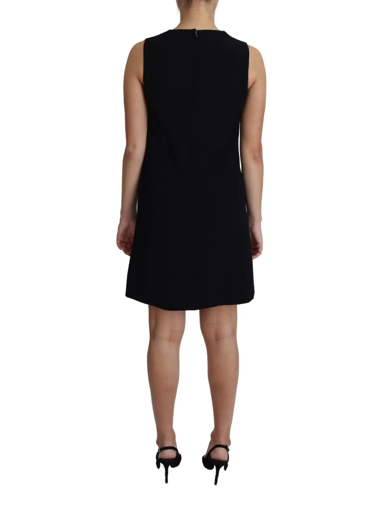 Black Viscose Stretch A-line Shift Mini Dress alternative