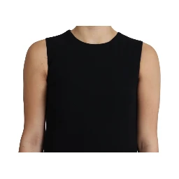 Black Viscose Stretch A-line Shift Mini Dress