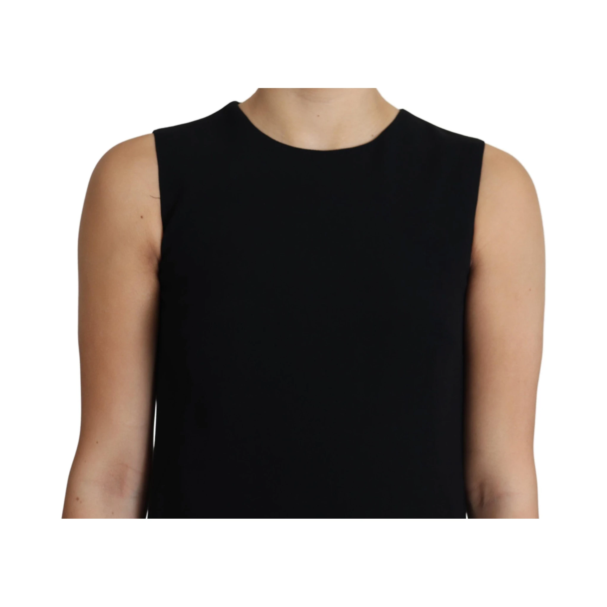 Black Viscose Stretch A-line Shift Mini Dress