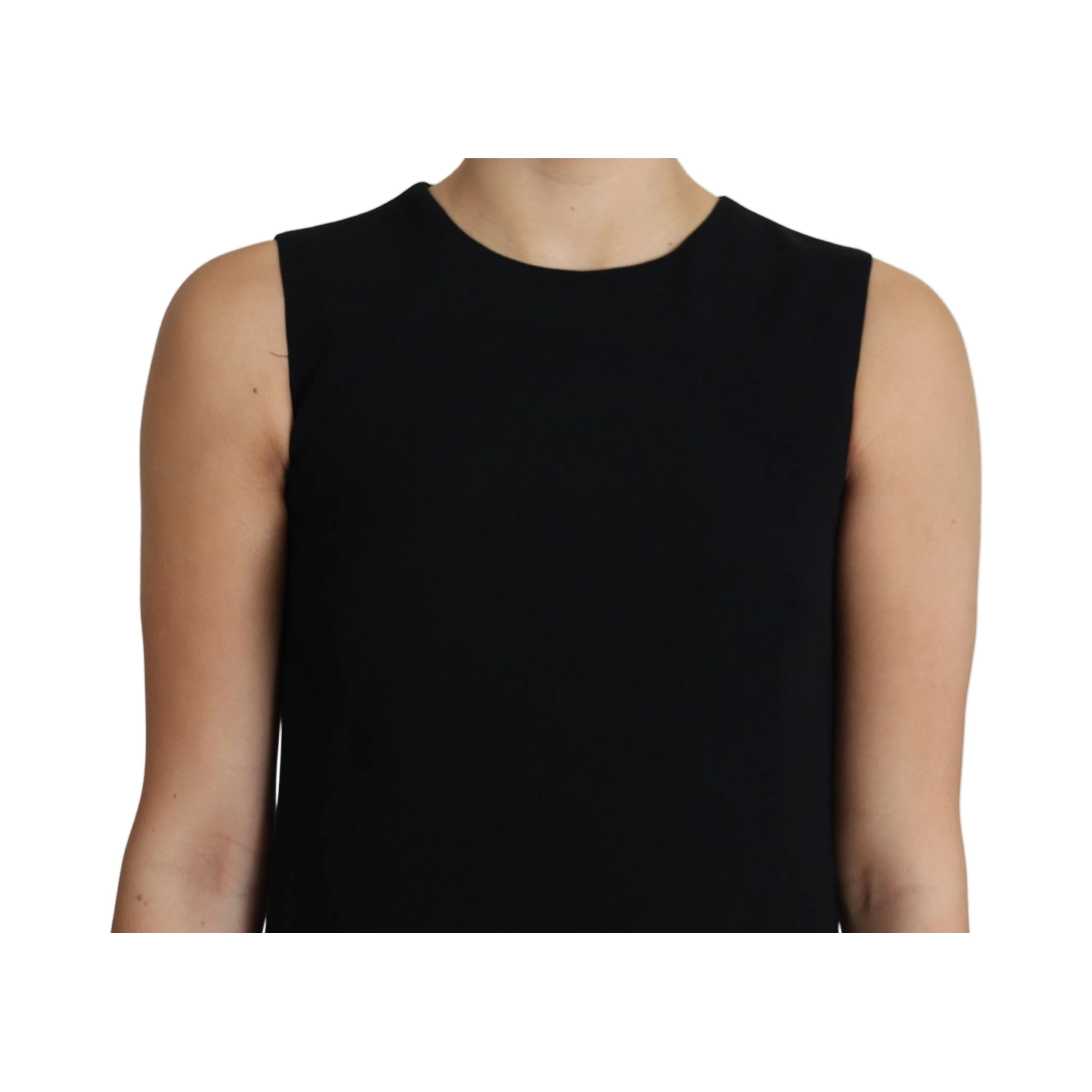 Black Viscose Stretch A-line Shift Mini Dress