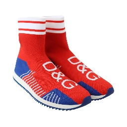 Blue Red Sorrento Logo Sneakers Socks Shoes