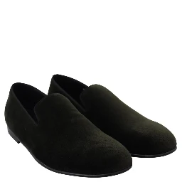 Green Velvet Slip On Mens Loafers Shoes