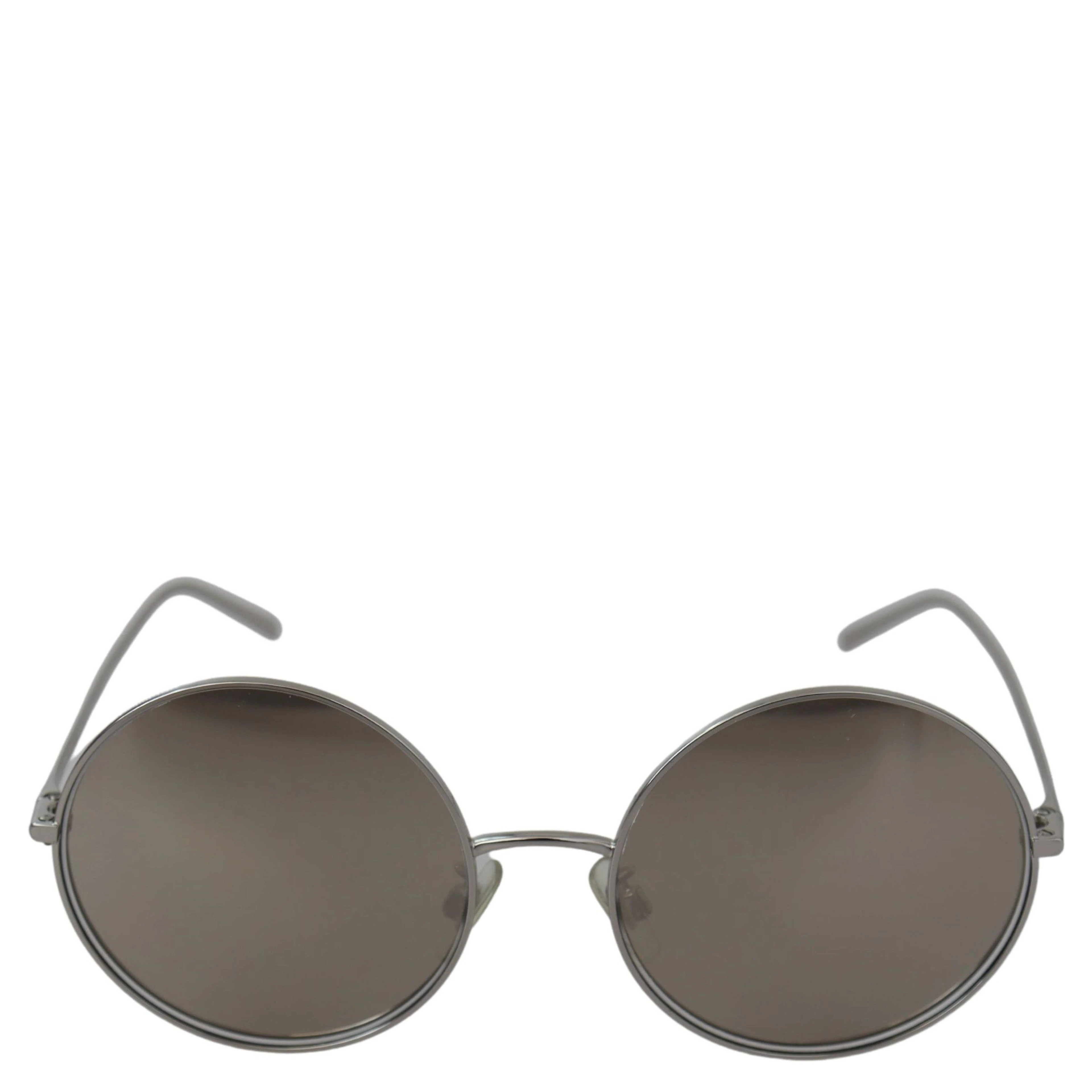 Silver Plated Round Gray Le nses Women Sunglasses