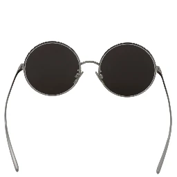 Silver Plated Round Gray Le nses Women Sunglasses