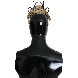 Gold Brass Floral Crystals LED Lights Crown Tiara Diadem