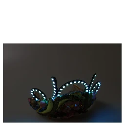 Gold Brass Floral Crystals LED Lights Crown Tiara Diadem