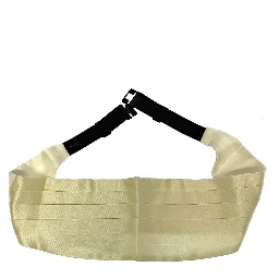 White Waist Silk Cummerbund Belt