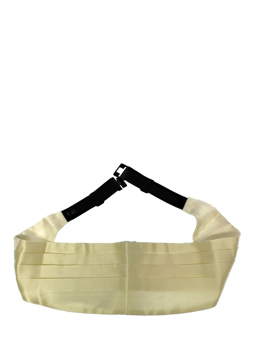 White Waist Silk Cummerbund Belt