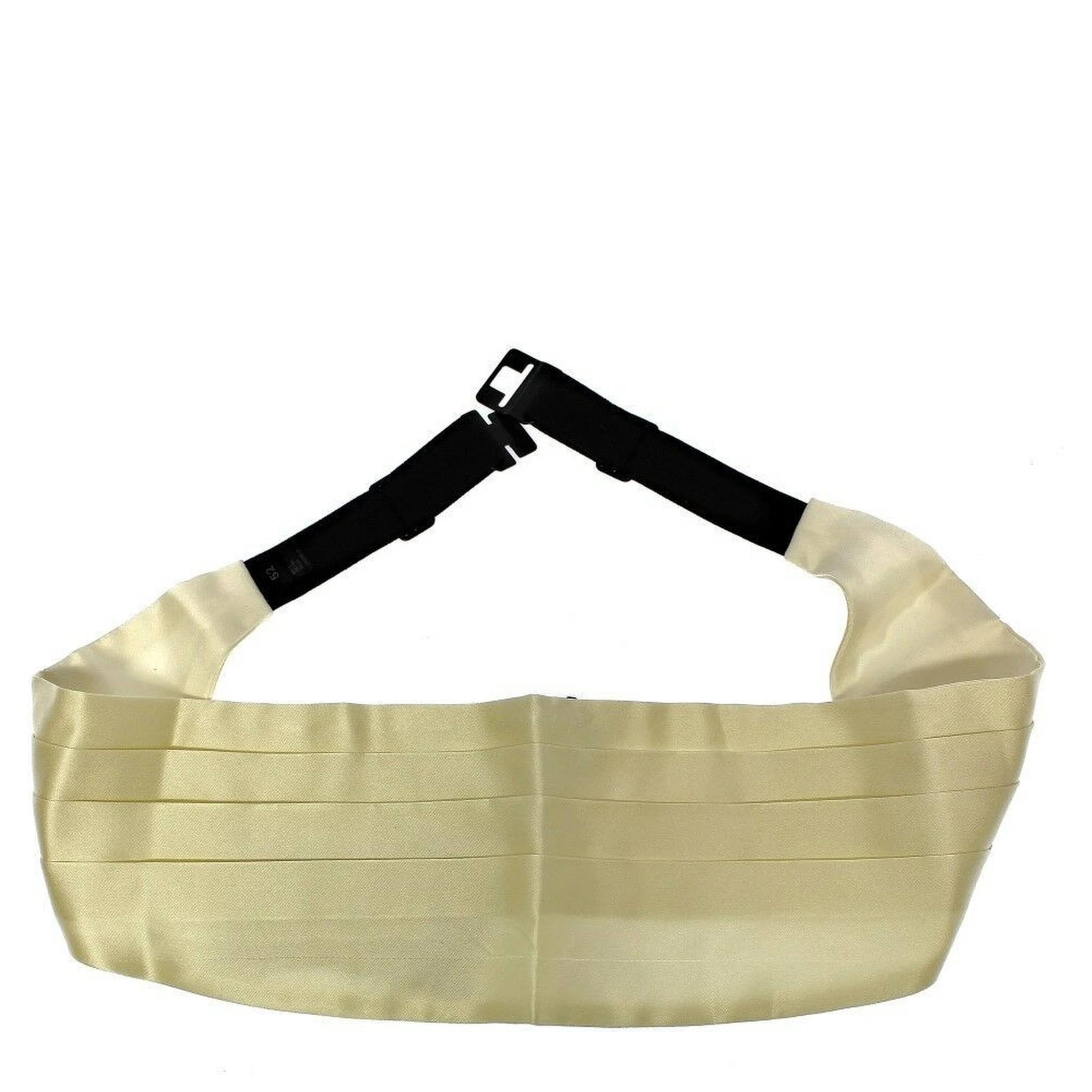 White Waist Silk Cummerbund Belt