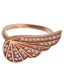 Pink Gold 925 Silver Womens Clear CZ Ring