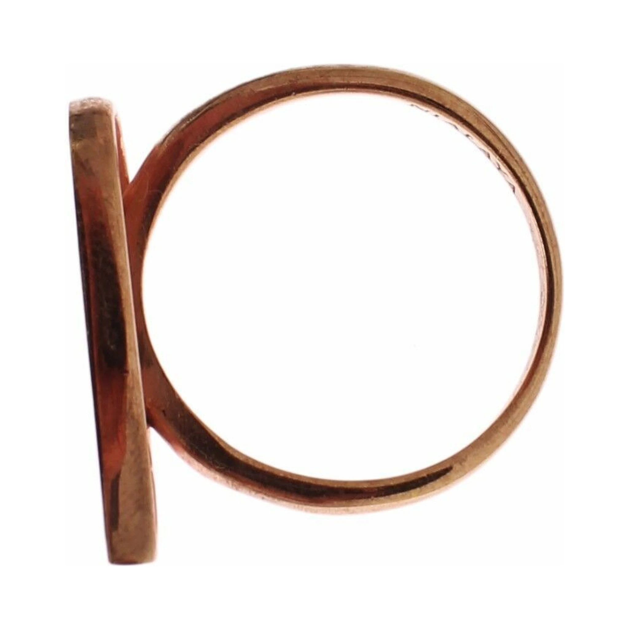 Pink Gold 925 Silver Womens Clear CZ Ring