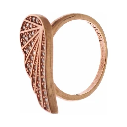 Pink Gold 925 Silver Womens Clear CZ Ring