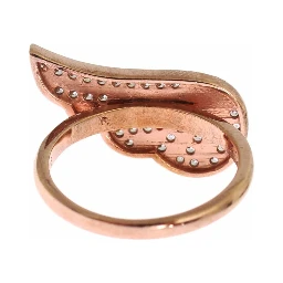 Pink Gold 925 Silver Womens Clear CZ Ring