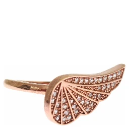 Pink Gold 925 Silver Womens Clear CZ Ring