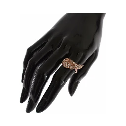 Pink Gold 925 Silver Womens Clear CZ Ring
