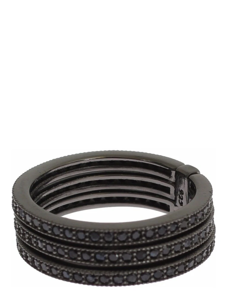 Black CZ 925 Sterling Silver Womens