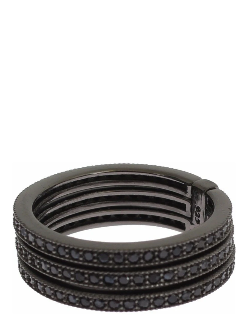 Black CZ 925 Sterling Silver Womens