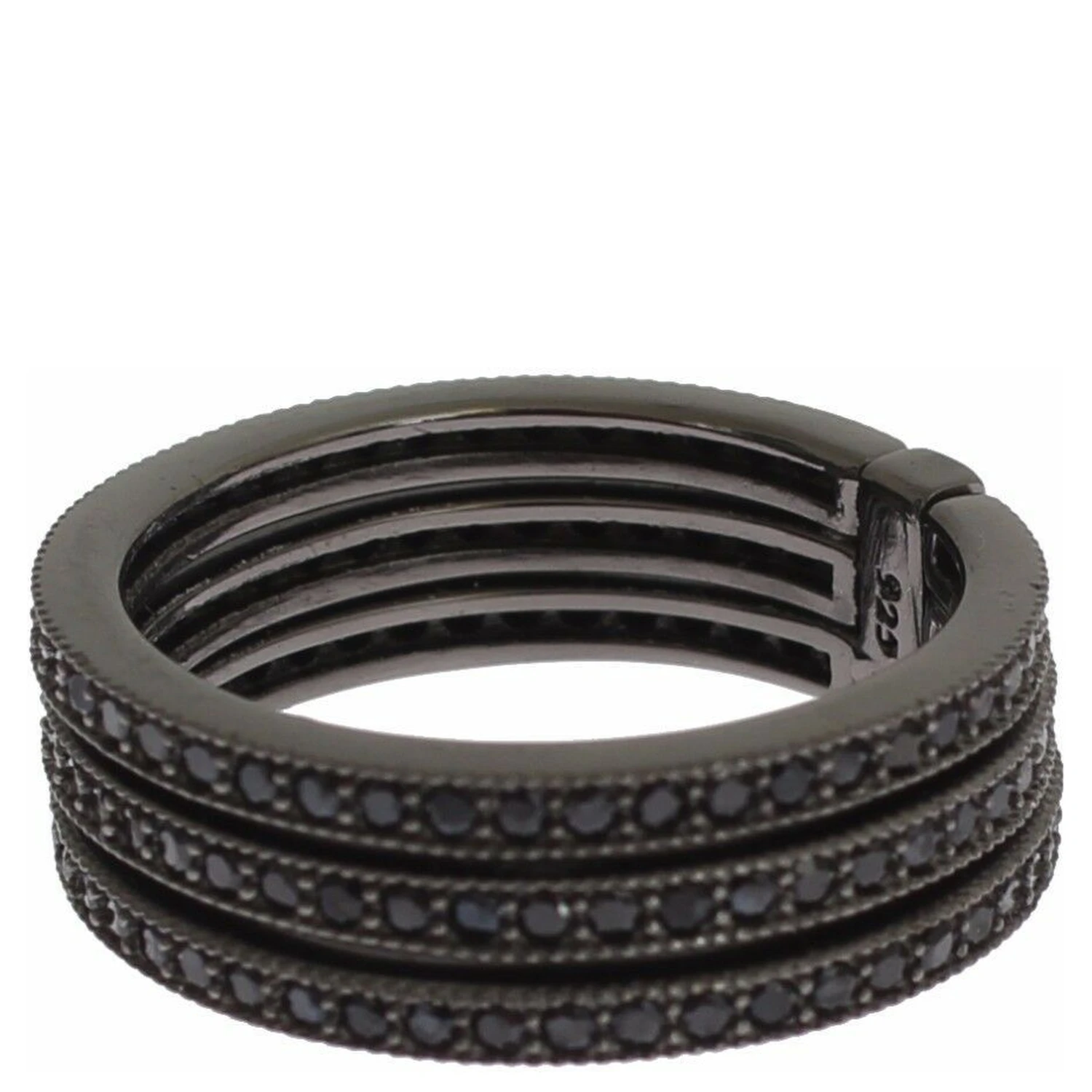 Black CZ 925 Sterling Silver Womens