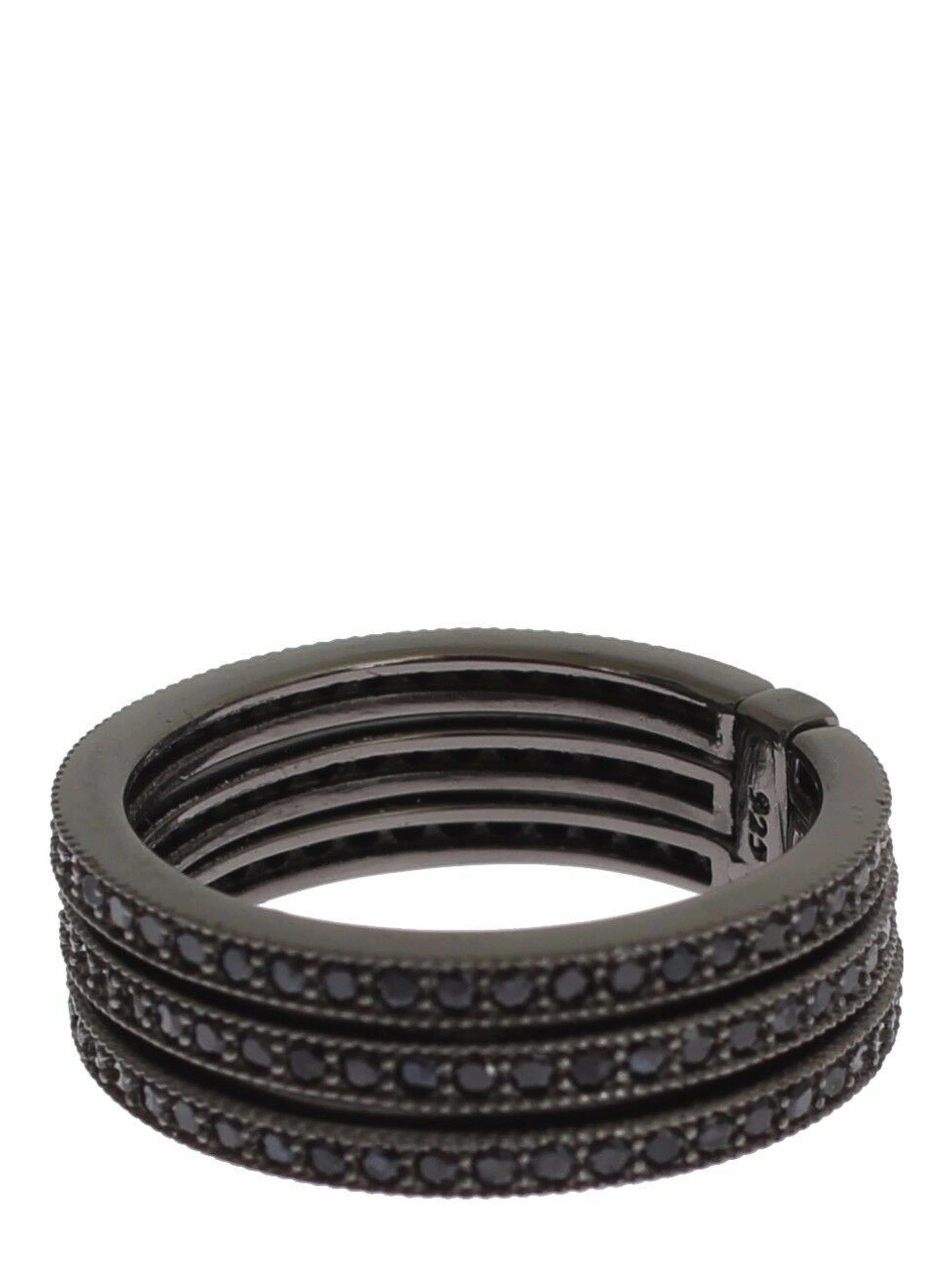 Black CZ 925 Sterling Silver Womens